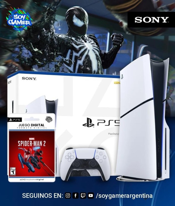 Consola Playstation 5 SLIM con lectora + Spiderman 2 (DIGITAL]