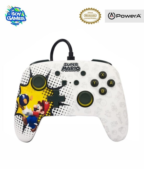 Joystick Super Mario Blanco Bum PowerA Switch