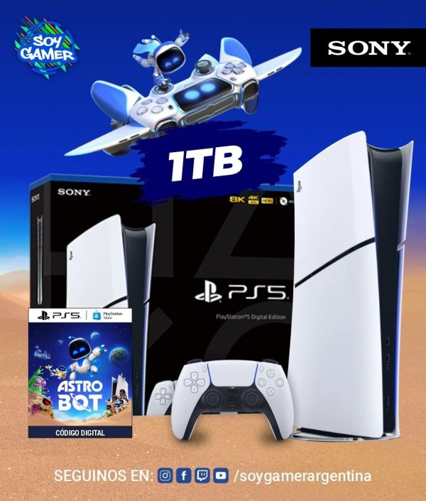 Consola Playstation 5 SLIM DIGITAL 1TB + Astro Bot (Voucher]