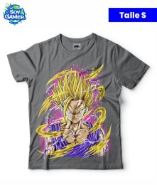 Remera RU214 Gohan SSj con violeta Gris S