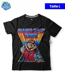Remera RU211 Mario Kart 1992 Negra L