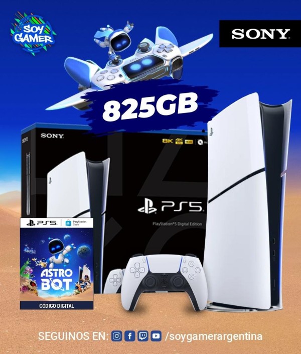 Consola Playstation 5 SLIM DIGITAL 825GB + Astro Bot (Voucher]