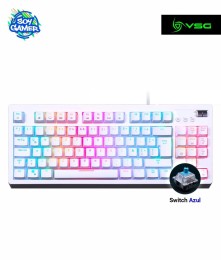 Teclado VSG Quasar Switch Azul 80% Blanco