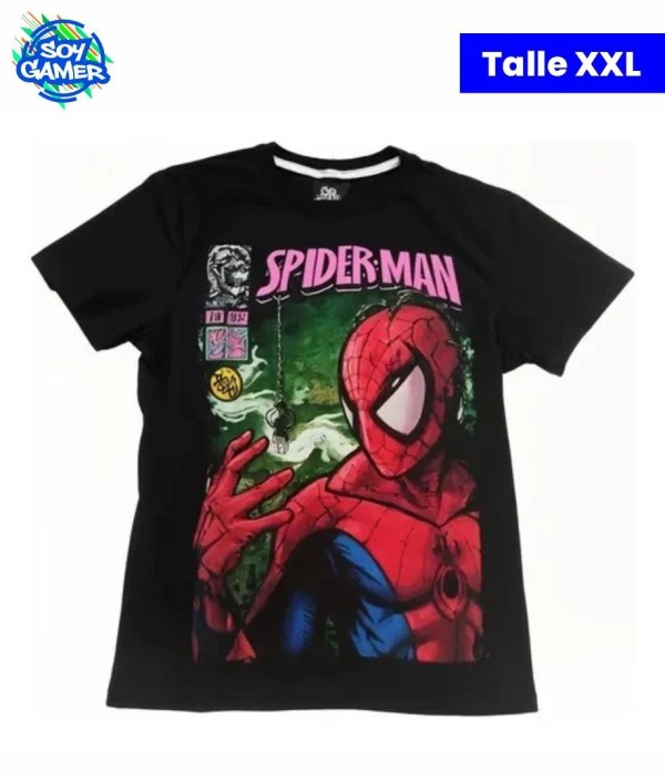 Remera RU320 Spiderman Araña Negra XXL