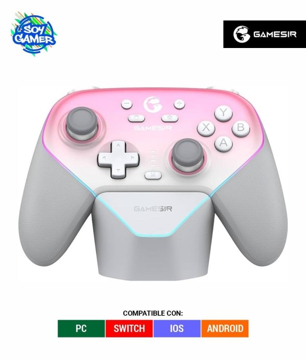 Joystick Gamesir Super Nova Multipl. Inalambrico con base carga Rosa
