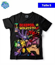 Remera RU354 Deadpool vs Wolverine Negra S