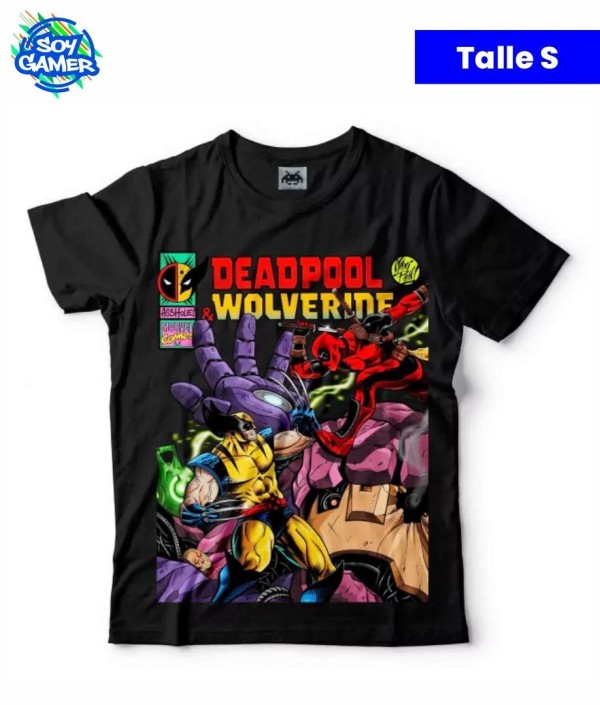Remera RU354 Deadpool vs Wolverine Negra S