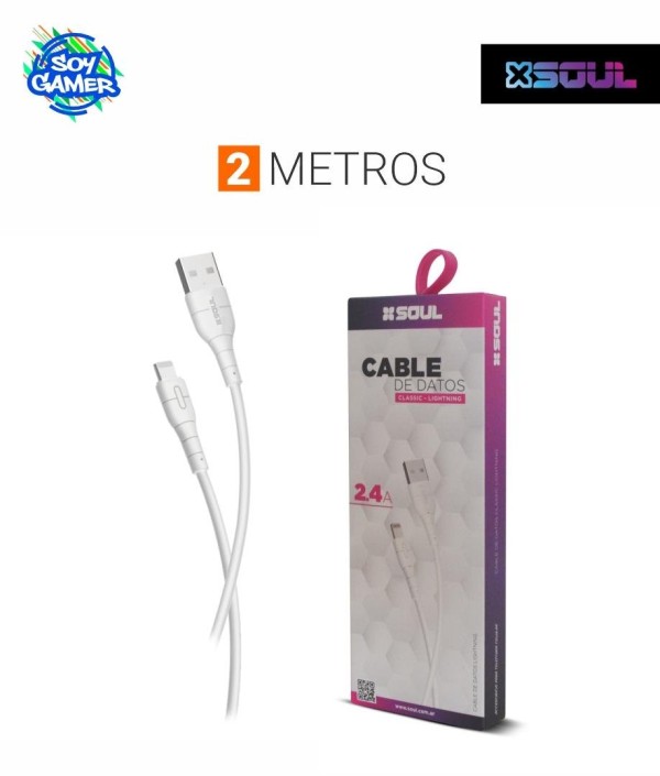 Cable Cargador Soul USB a Lightning Iphone 2 Mts