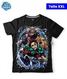 Remera RU345 Demon Slayer Negra XXL 