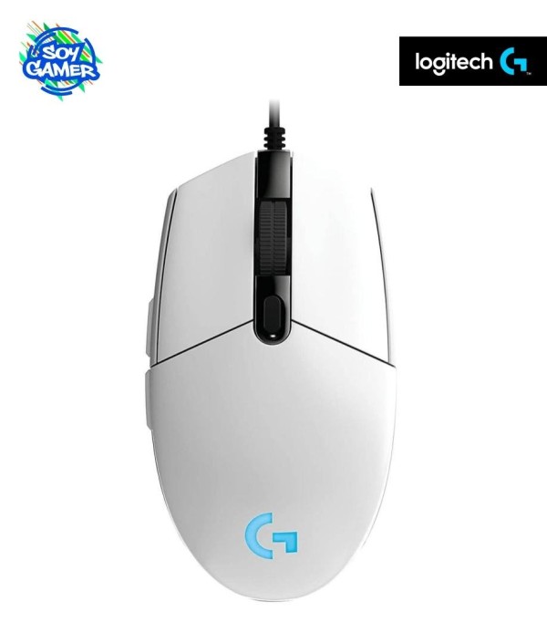 Mouse Logitech G203 blanco con cable