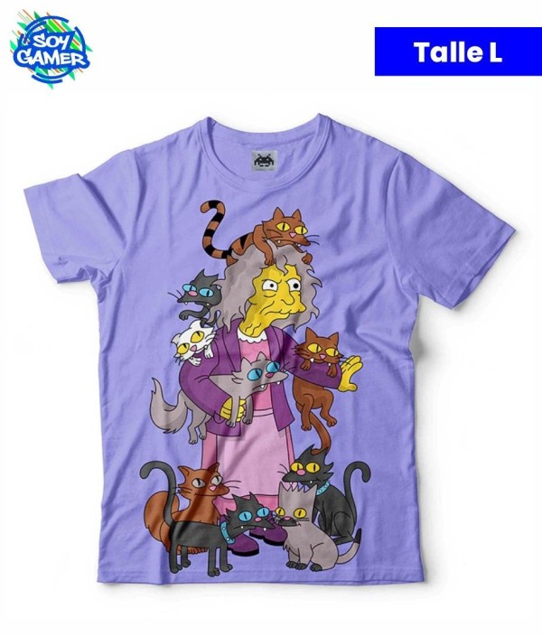 Remera RU291 Loca Gatos Lila L