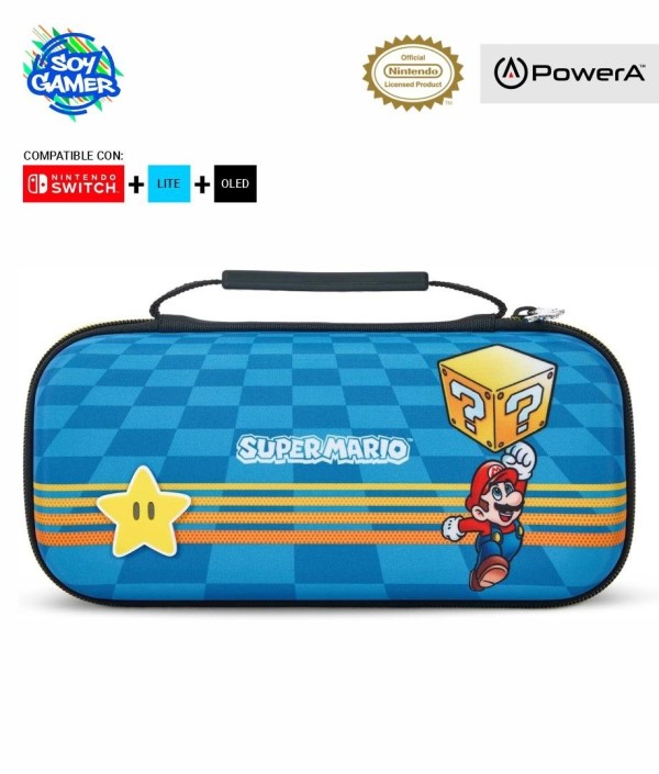 Funda Rigida PowerA 6711 Mario Bloque Azul