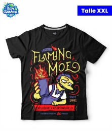 Remera Llamarada Moe Negra XXL
