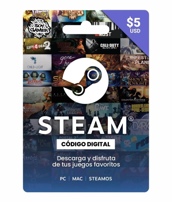 Codigo Steam 5 USD