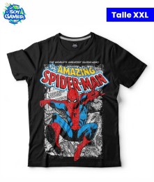 Remera RU222 Amazing Spiderman Comic Negra XXL