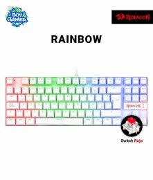 Teclado Redragon K552 Kumara 2 Rainbow Blanco (Rojo]