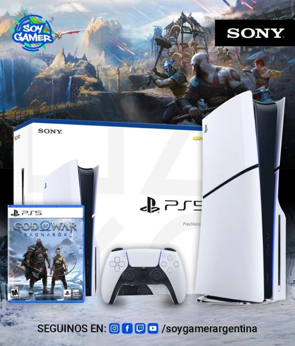 Consola Playstation 5 SLIM con lectora + God Of War Ragnarok Ps5 (FISICO]