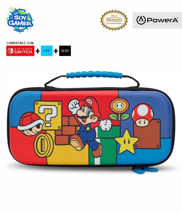 Funda Rigida PowerA 8441 Mario Rojo y Azul