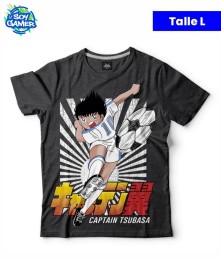 Remera RU297 Capitan Tsubasa Patada Gris Topo L